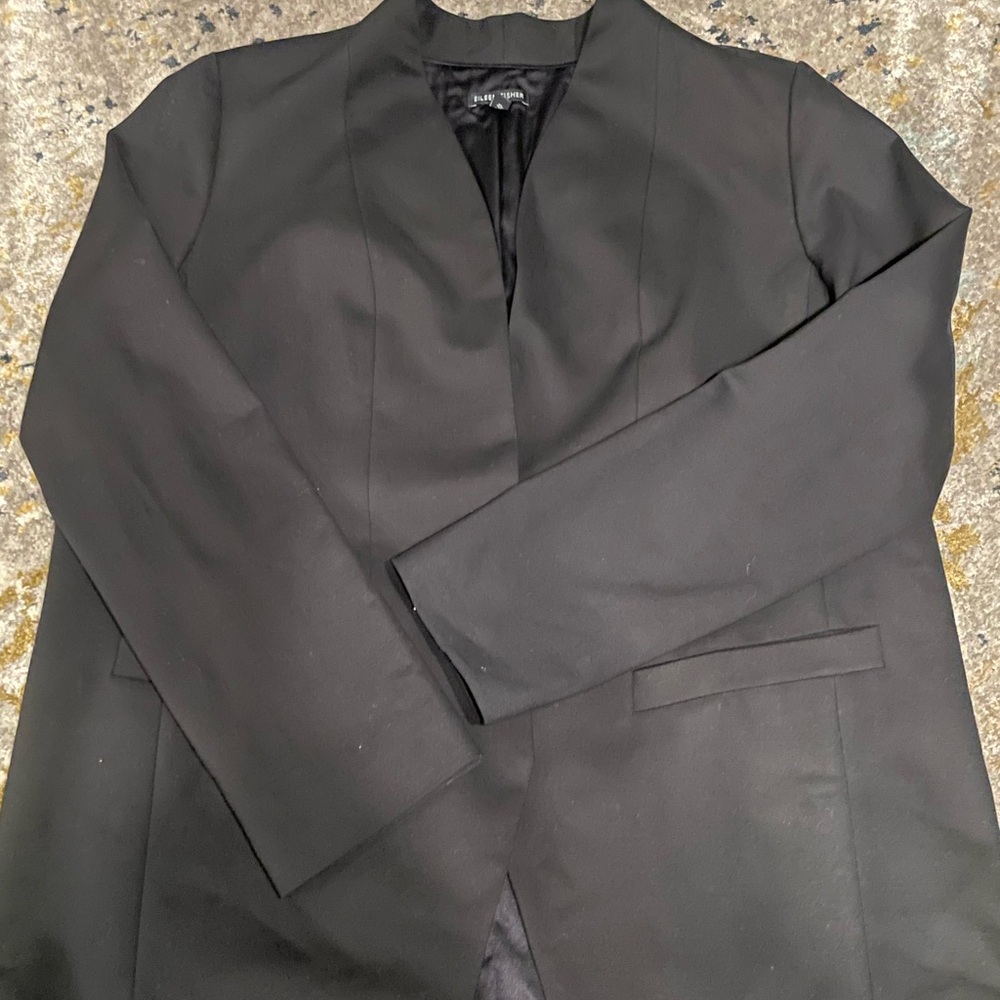 Eileen Fisher Black Open Front Blazer - Size L